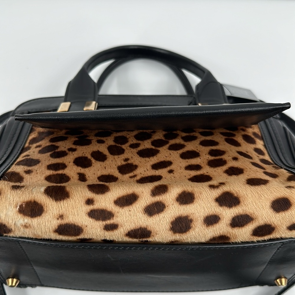 Authenticated Chloe Leopard Alice 2 Way Handbag- Black - Picture 16 of 17